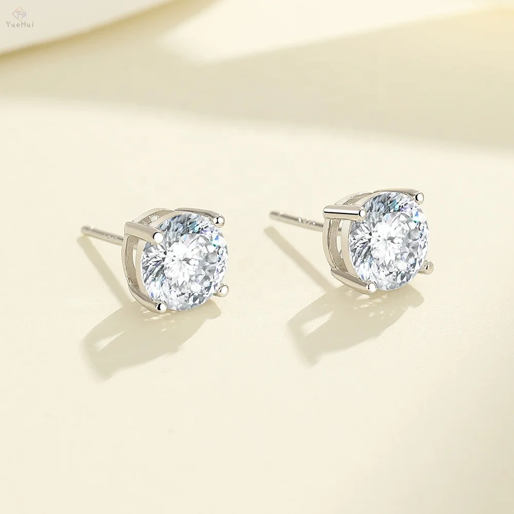 925 Sterling Silver Luxury Diamond Earrings Stud
