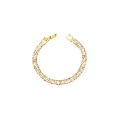 Simple Zircon Chain Gold and Silver Elegant Bracelet