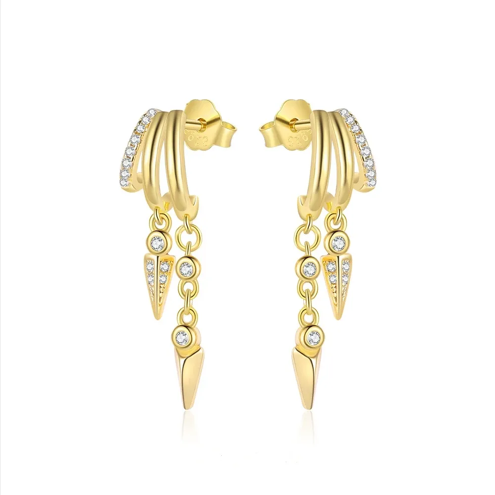 925 Sterling Silver Tassel Chain Stud Earrings