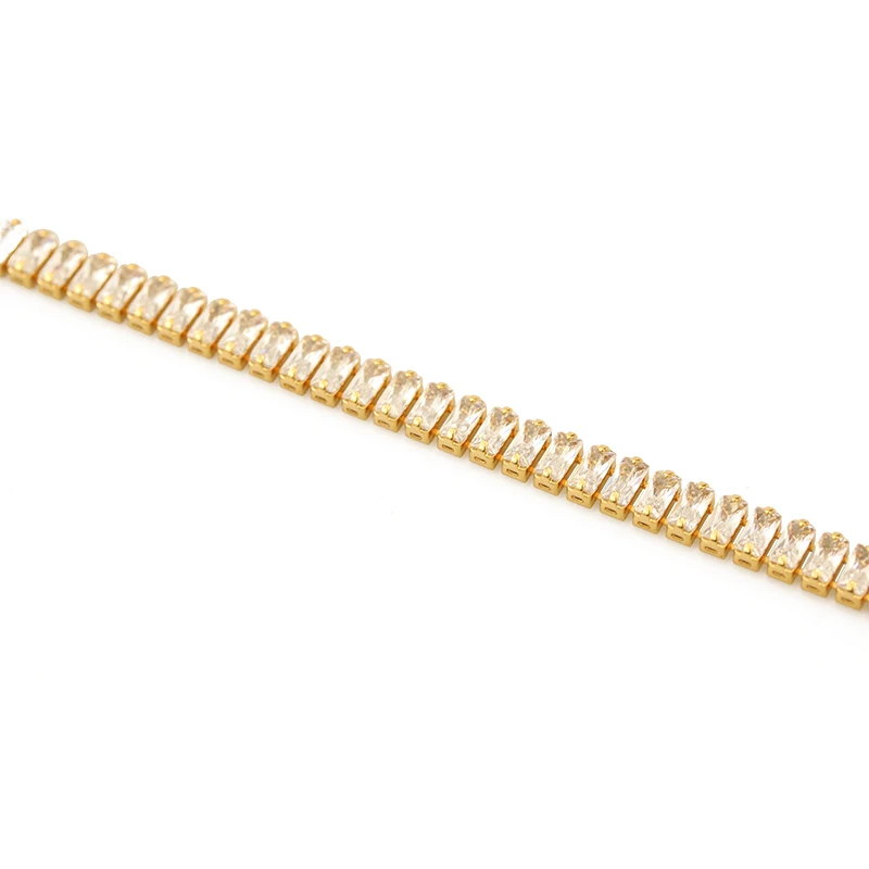 Simple Zircon Chain Gold and Silver Elegant Bracelet