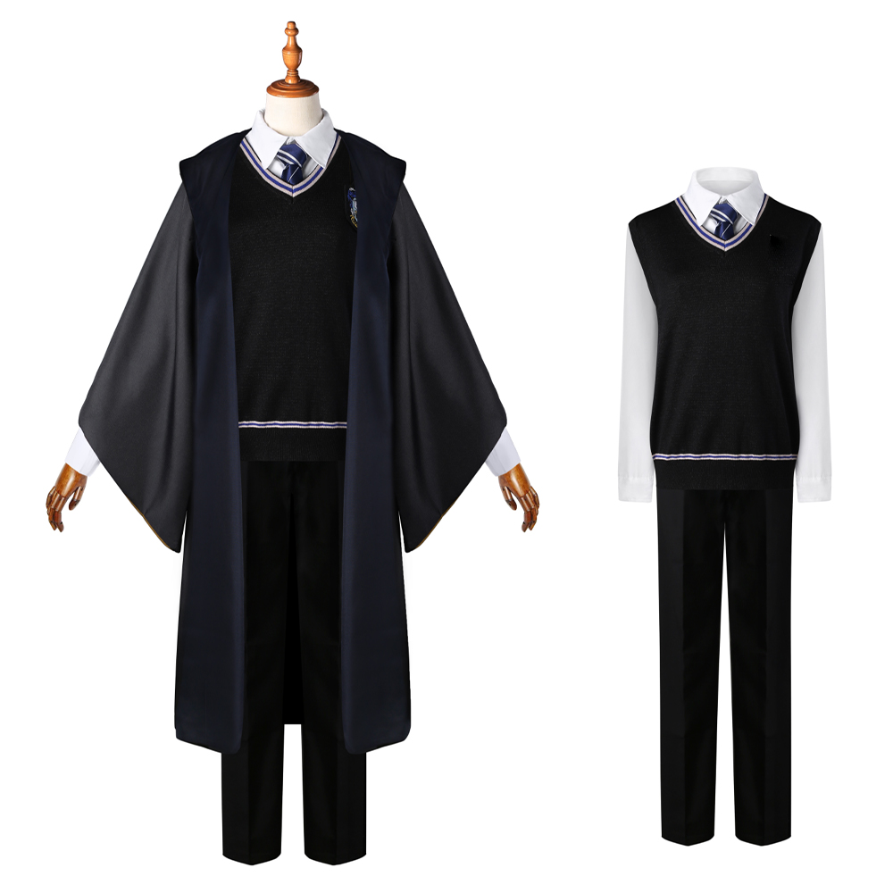 Ravenclaw Cosplay Costume for Adults, Men and Kids – Wizard Magic Robe for Halloween, Carnival and Christmas