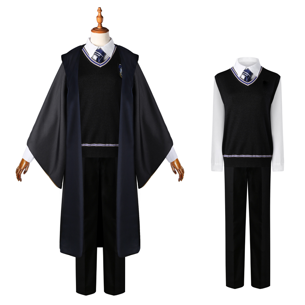 Ravenclaw Cosplay Costume for Adults, Men and Kids – Wizard Magic Robe for Halloween, Carnival and Christmas
