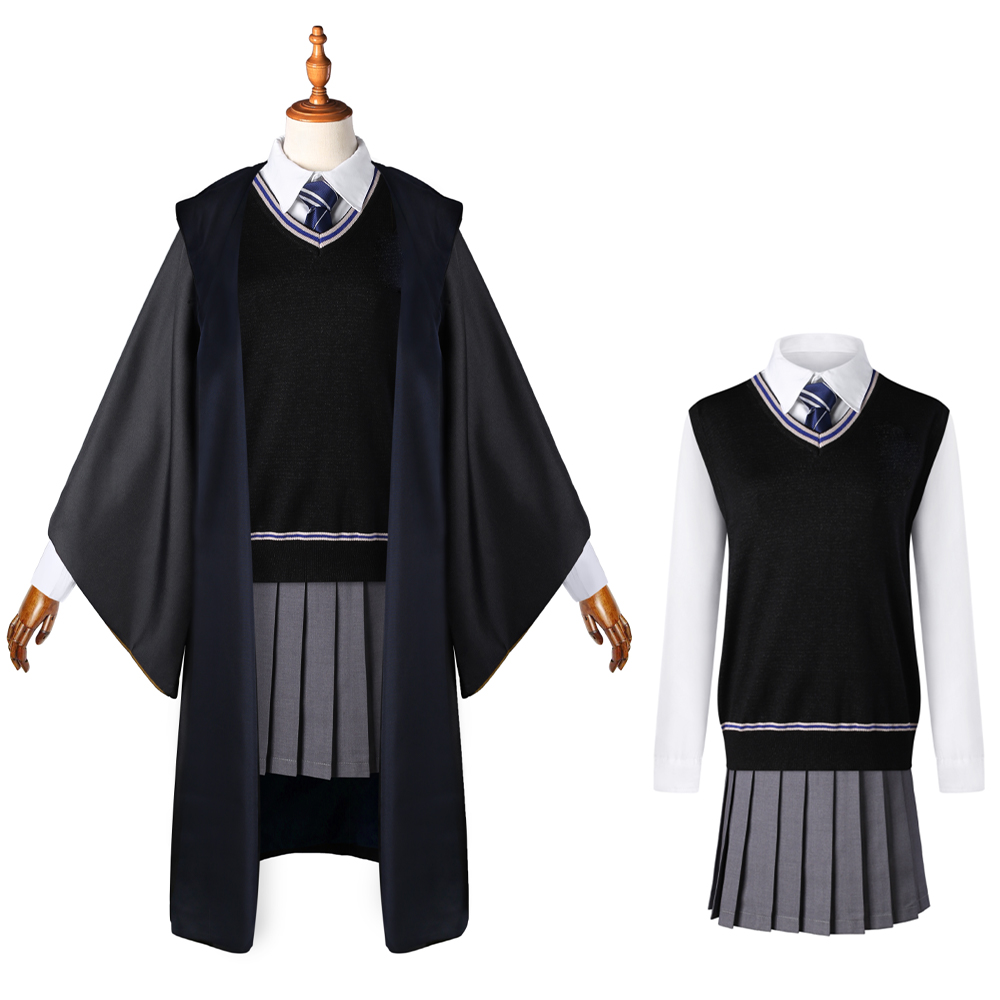 Ravenclaw Cosplay Costume for Adults, Women, Girls, and Kids – Wizard Magic Robe Halloween Carnival Outfit