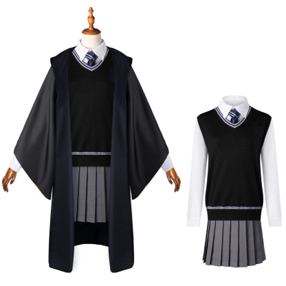 Ravenclaw Cosplay Costume for Adults, Women, Girls, and Kids – Wizard Magic Robe Halloween Carnival Outfit