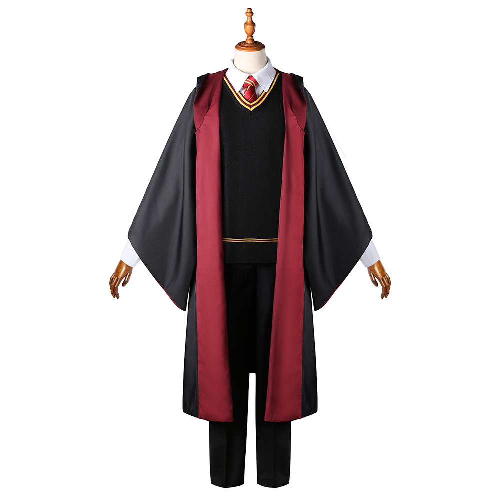 Gryffindor Cosplay Costume for Adults, Men and Kids – Wizard Magic Robe for Halloween, Carnival and Christmas