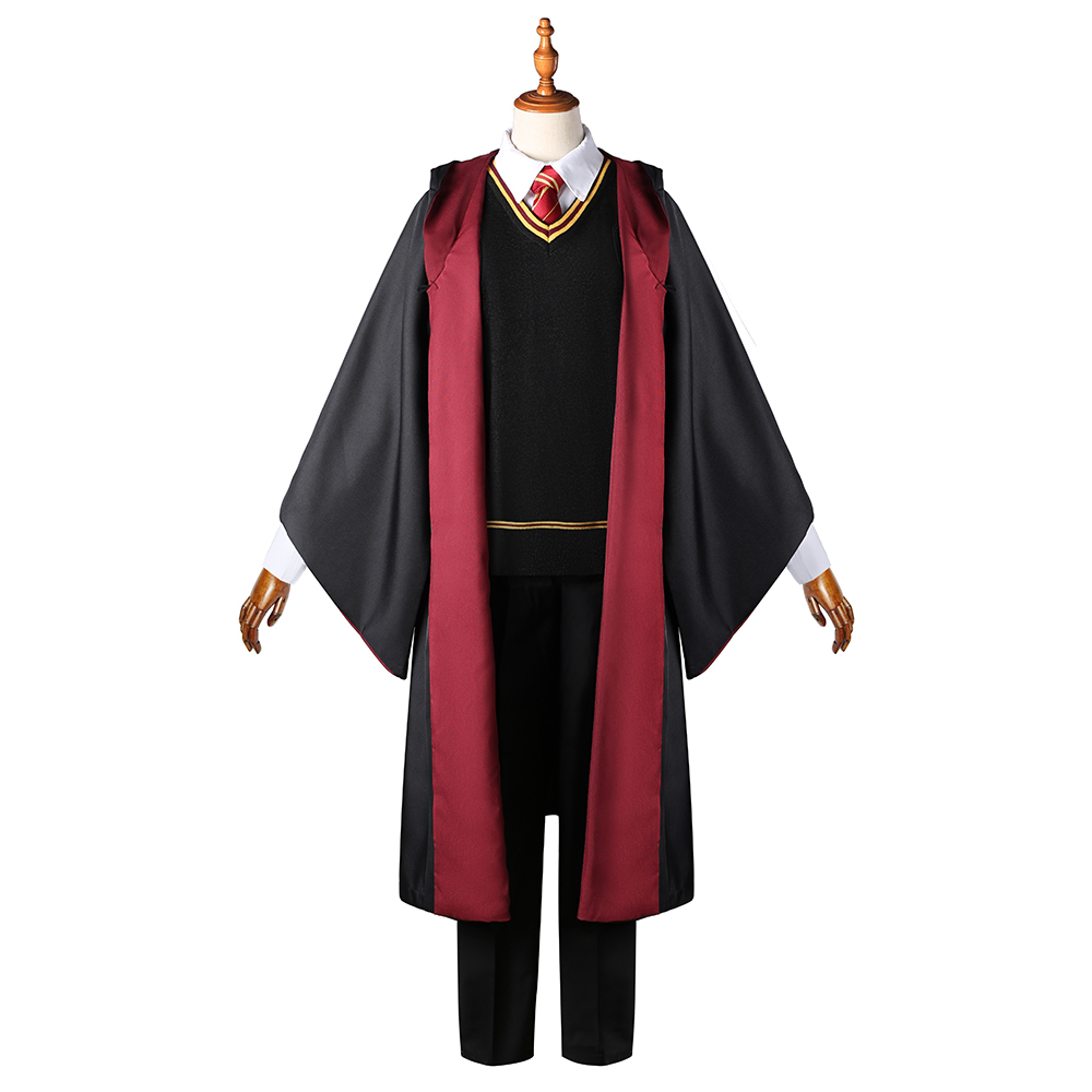 Gryffindor Cosplay Costume for Adults, Men and Kids – Wizard Magic Robe for Halloween, Carnival and Christmas