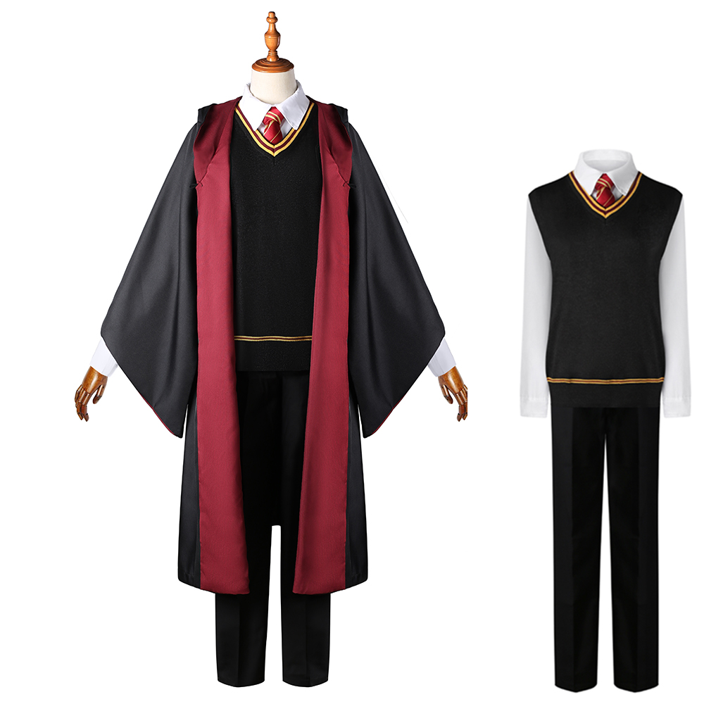 Gryffindor Cosplay Costume for Adults, Men and Kids – Wizard Magic Robe for Halloween, Carnival and Christmas