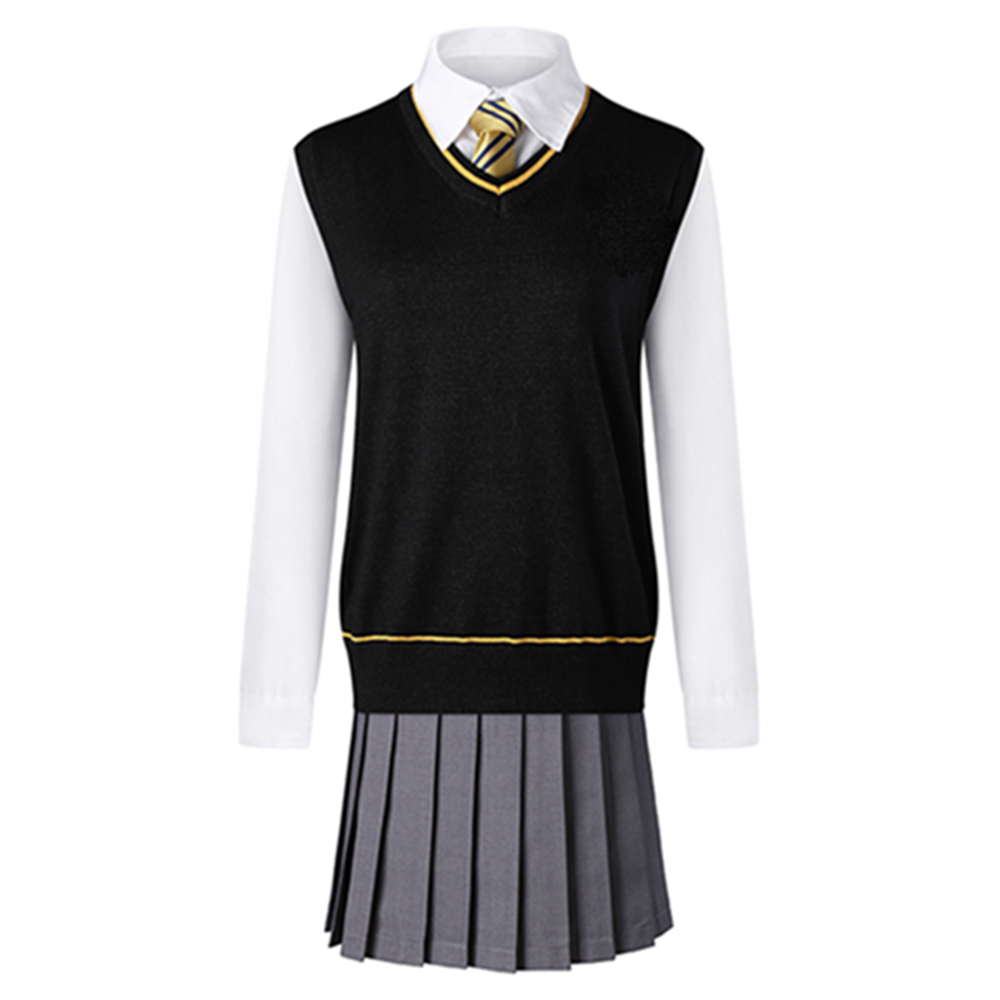 Hufflepuff Cosplay Costume for Adults, Women, Girls, and Kids – Wizard Magic Robe Halloween Carnival Outfit