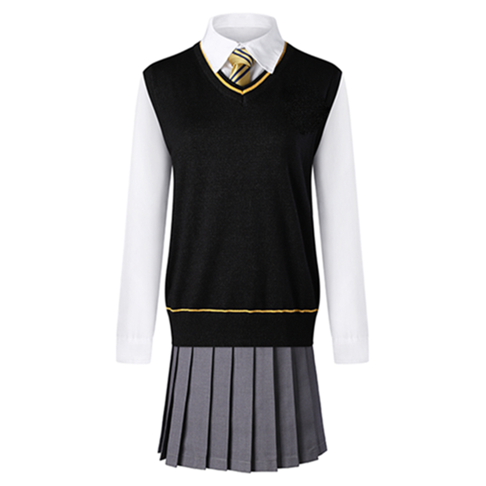 Hufflepuff Cosplay Costume for Adults, Women, Girls, and Kids – Wizard Magic Robe Halloween Carnival Outfit