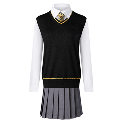 Hufflepuff Cosplay Costume for Adults, Women, Girls, and Kids – Wizard Magic Robe Halloween Carnival Outfit