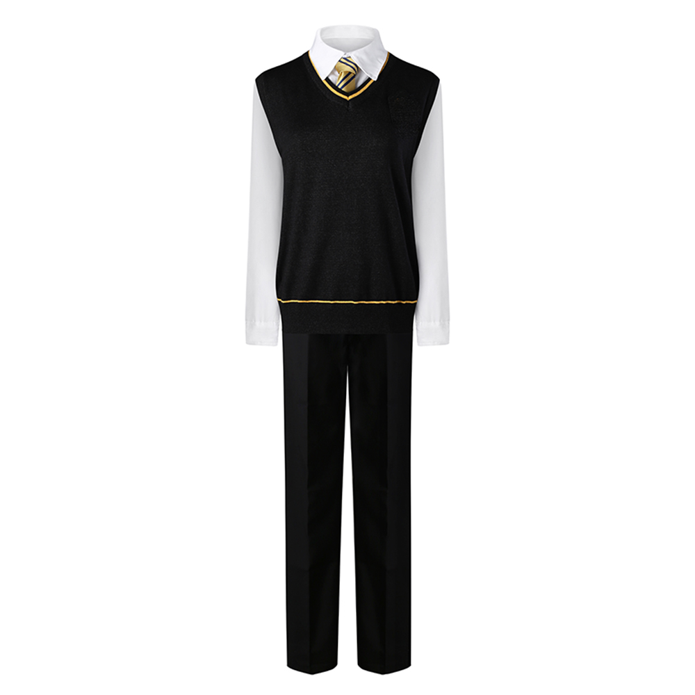 Hufflepuff Cosplay Costume for Adults, Men and Kids – Wizard Magic Robe for Halloween, Carnival and Christmas