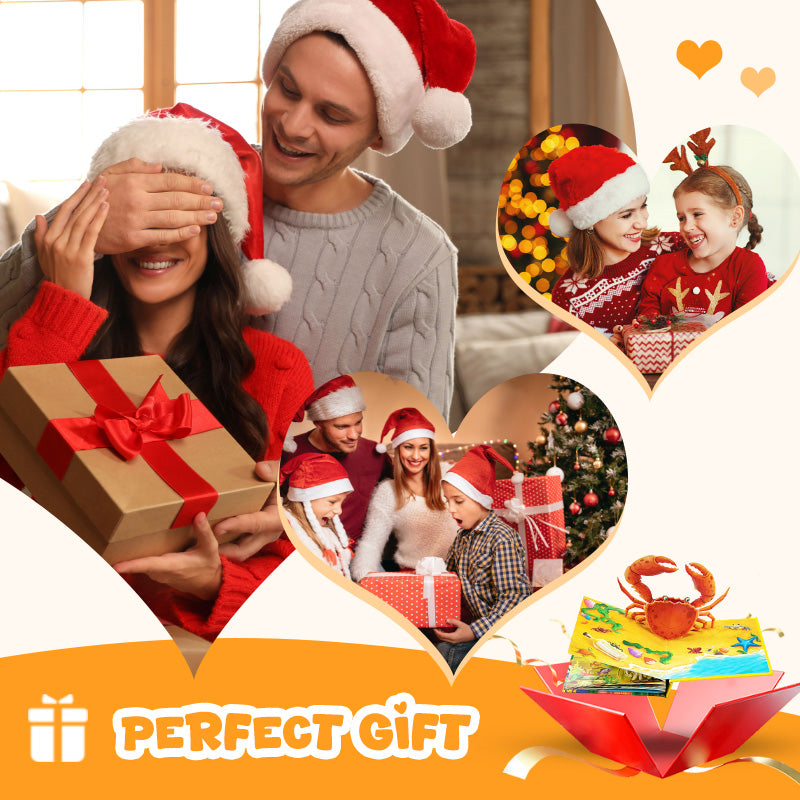 🦖Pop-up Książka Edukacyjna 3D - Dźwięk i Wyskakujące Strony, Naukowa Zabawa-BJ