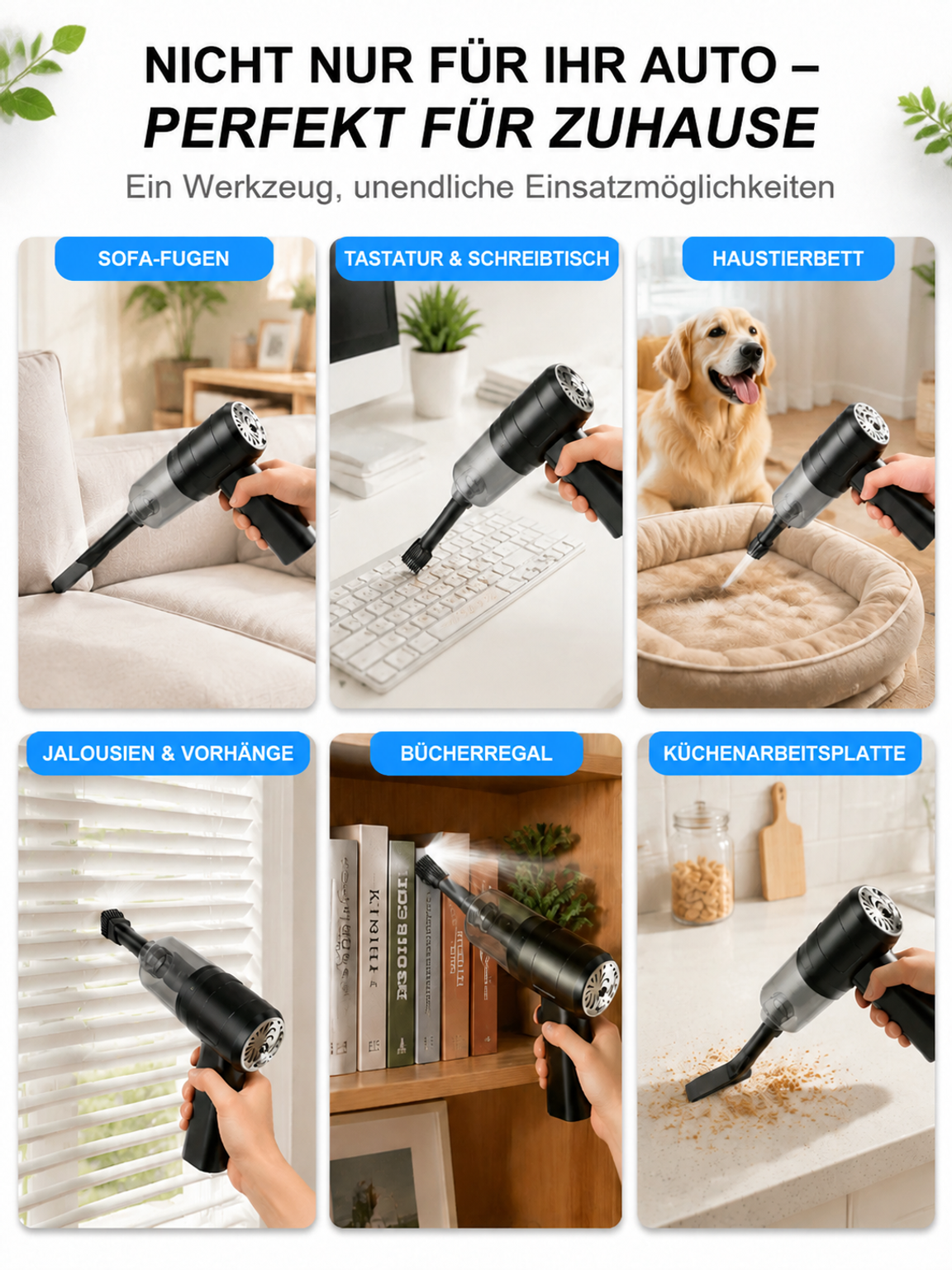 Vier-in-Eins vollautomatischer Staubsauger: Pusten, saugen, aufpumpen, entlüften! Ein Gerät für all deine täglichen Bedarfe!