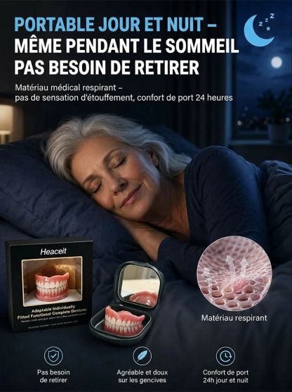 【Hergestellt in den USA, FDA-zertifiziert】Boîte portable pour prothèses dentaires