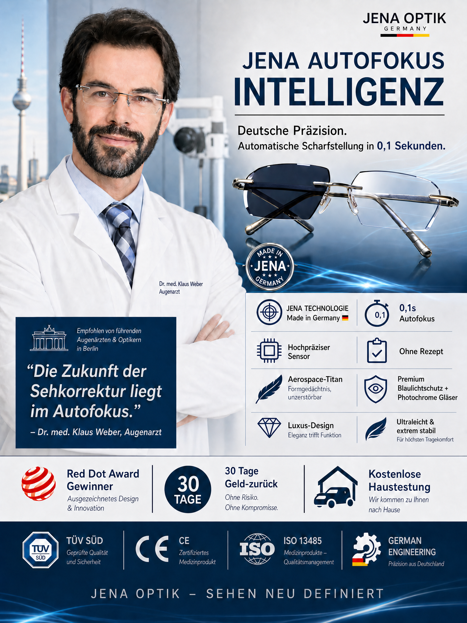 【Kein Sehtest nötig】Rathenower Optik - Intelligente selbsttönende Lesebrille