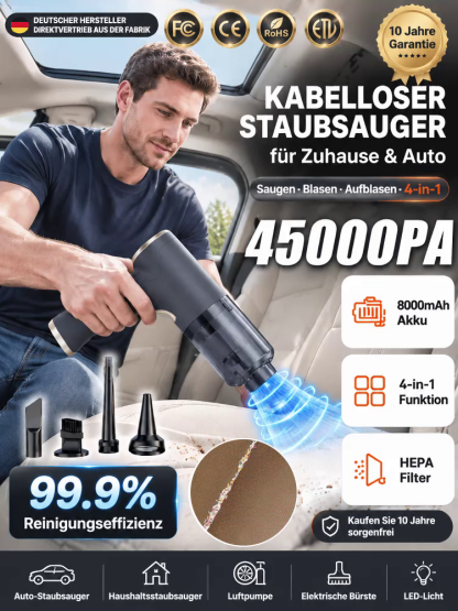 Vier-in-Eins vollautomatischer Staubsauger: Pusten, saugen, aufpumpen, entlüften! Ein Gerät für all deine täglichen Bedarfe!