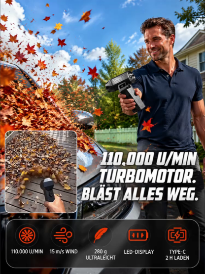 🌪️ 2-in-1 Power-Monster: Blasen & Saugen mit 32.000 Pa ❄️ Schnee & Eis schmelzen in nur 10 Sekunden (5000W / 55°C)