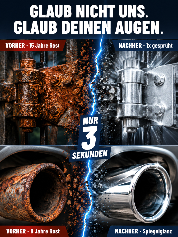 Kein Schleifen mehr nötig ⚡ Rost in 3 Sek. entfernen! Starker Rostschutz- und Rostentferner.