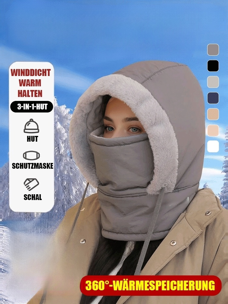 Winter-Warmhalte-Windschutzmütze【3-in-1: Mütze & Schal & Maske】