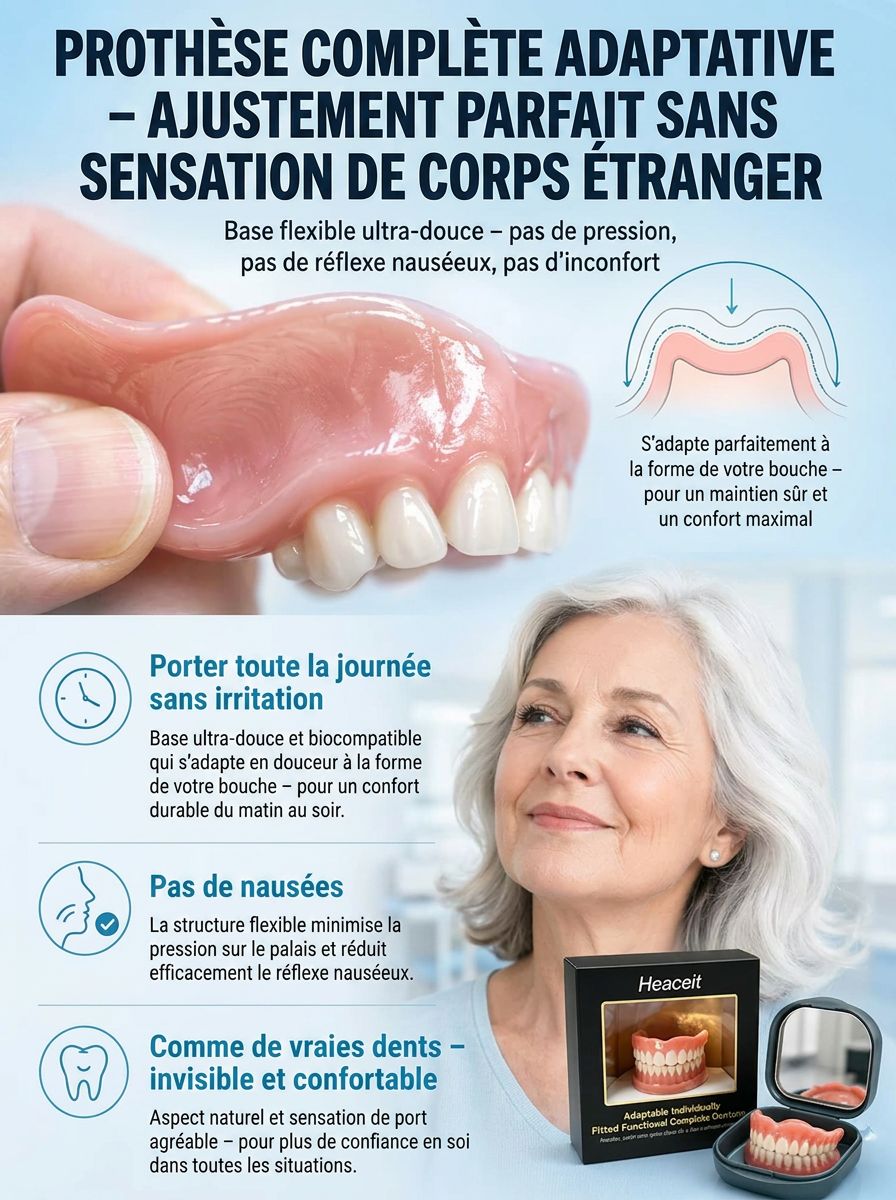 【Hergestellt in den USA, FDA-zertifiziert】Boîte portable pour prothèses dentaires
