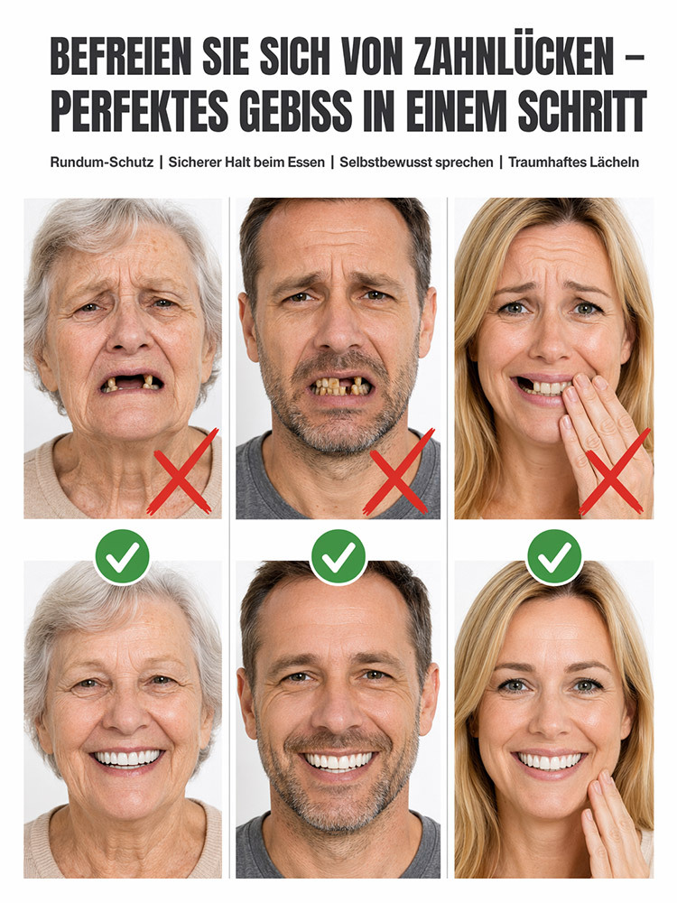 【Hergestellt in den USA, FDA-zertifiziert】 Maßgefertigtes Vollprothesen-Set
