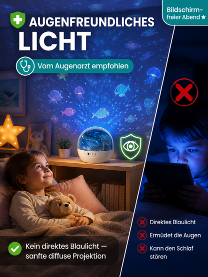[360°-Drehung] Ocean & Galaxy Projektor: Ultra-HD 3D-Projektionstechnik für dein Zuhause & Auto – in nur 1 Sekunde ein echtes Aquarium!