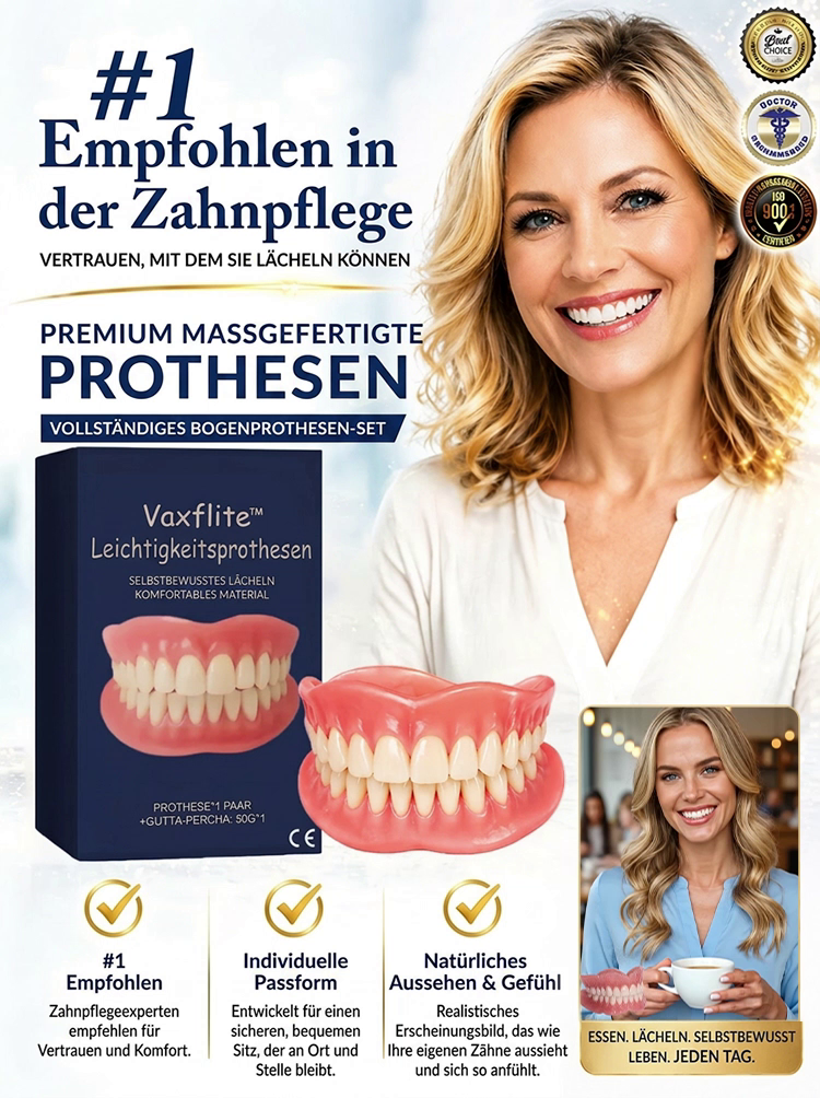 【Nr. 1 in der Mundpflege】Hochwertiges   maßgeschneidertes Komplettset für Vollprothesen