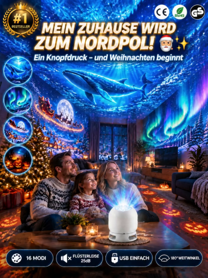 Festliche Dekorations-Projektionslampe für den Wohnbereich 🌟 Transformation in 1 Sekunde: Dein Raum als zauberhaftes Winterwunderland!