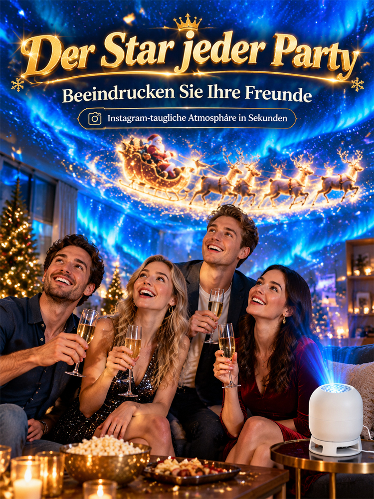 Festliche Dekorations-Projektionslampe für den Wohnbereich 🌟 Transformation in 1 Sekunde: Dein Raum als zauberhaftes Winterwunderland!