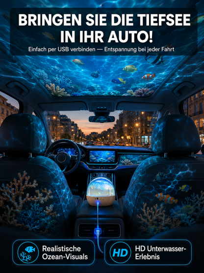 [360°-Drehung] Ocean & Galaxy Projektor: Ultra-HD 3D-Projektionstechnik für dein Zuhause & Auto – in nur 1 Sekunde ein echtes Aquarium!