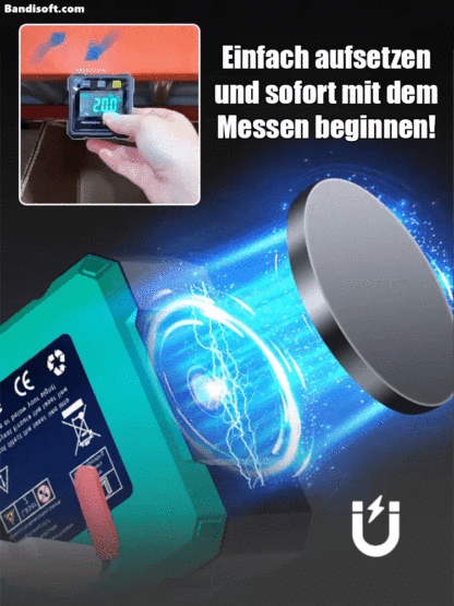 【Wasserwaage + Winkelmesser + Positionierer】Starkes Magnet-Digitalanzeige-Neigungsmesser-Winkelmessgerät