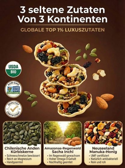 💯100% zuckerfrei & ölfrei – rein natürlich | California Golden Nut Knusperbecher -3-Schicht-Knusper