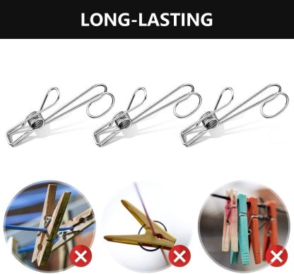 Early Summer Hot Sale 48% OFF - 304 Stainless Steel Metal Long Tail Clip(6 pcs/set)