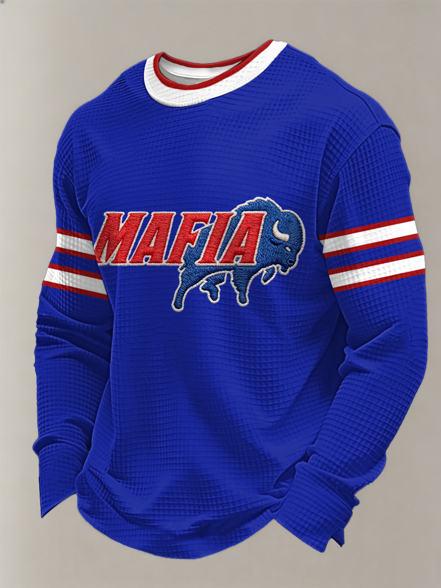 Men's Football Fans Gameday Print Waffle Sweatshirt