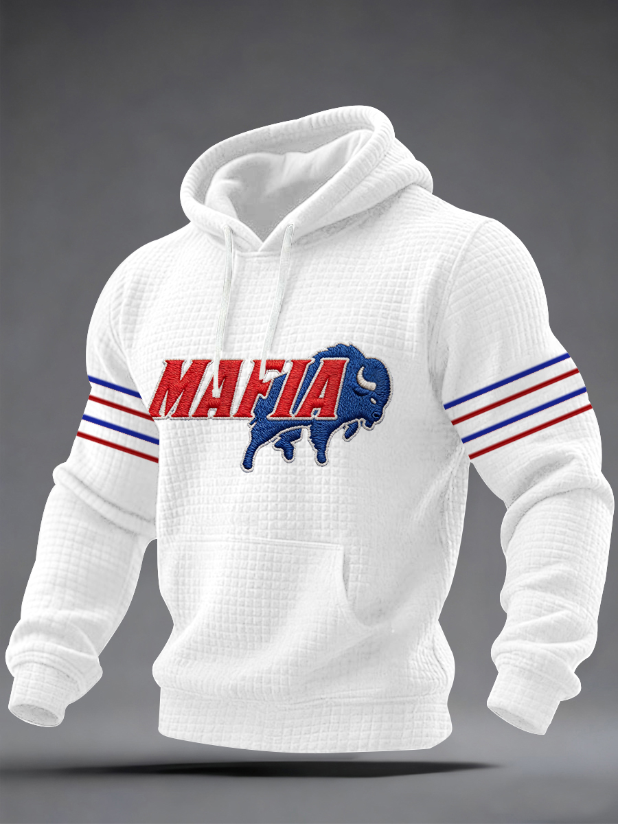 Men's Bills Mafia Football Fans Gameday Casual Checkered Hoodie