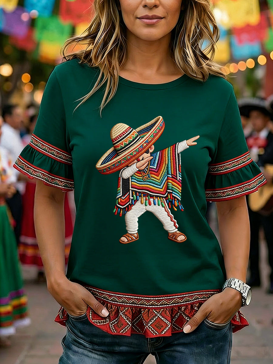 Women's Cinco de Mayo Print Casual T-Shirt