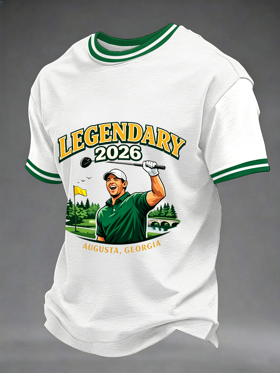 Men's 2026 Golf Champion Legend Rory McIlroy Print Casual Tee