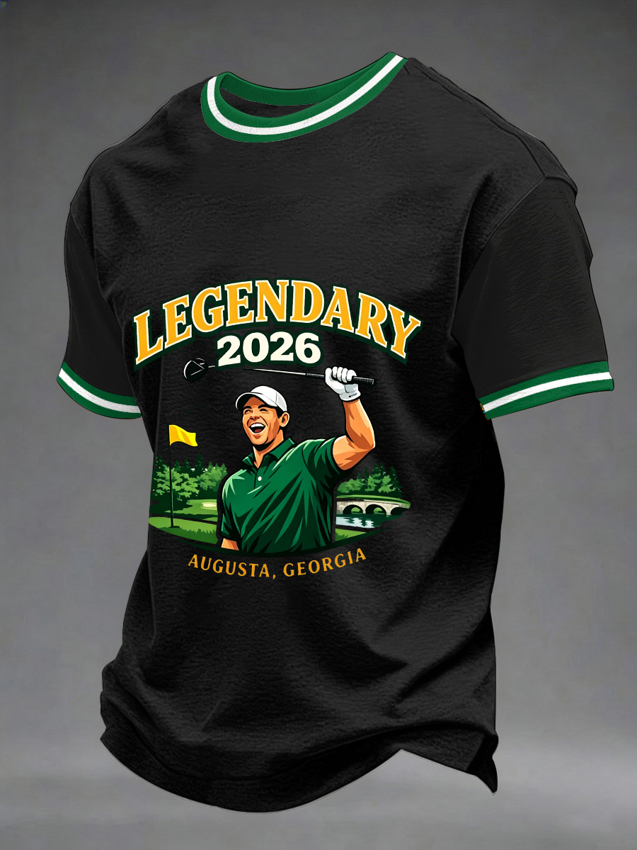 Men's 2026 Golf Champion Legend Rory McIlroy Print Casual Tee