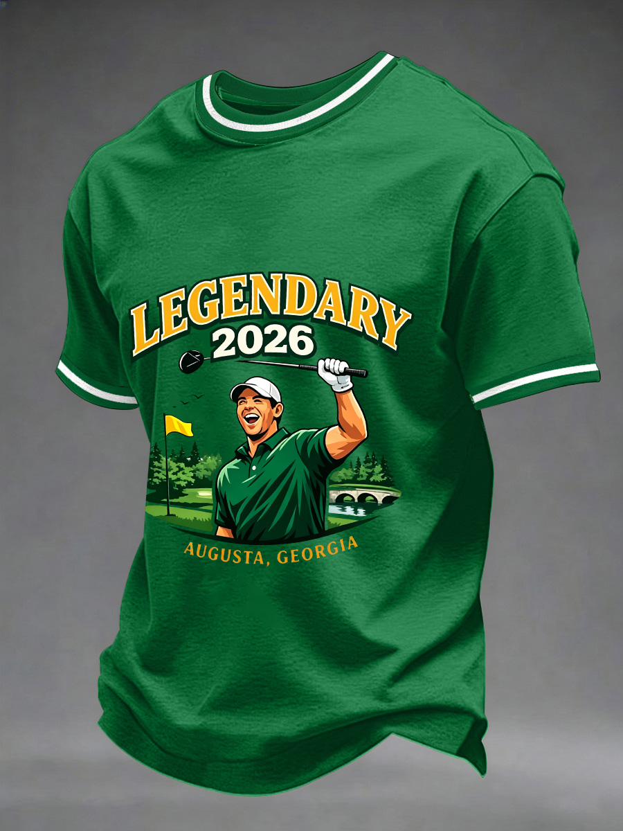 Men's 2026 Golf Champion Legend Rory McIlroy Print Casual Tee