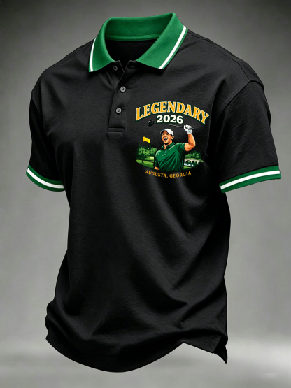 Men's 2026 Golf Champion Legend Rory McIlroy Print Casual Polo