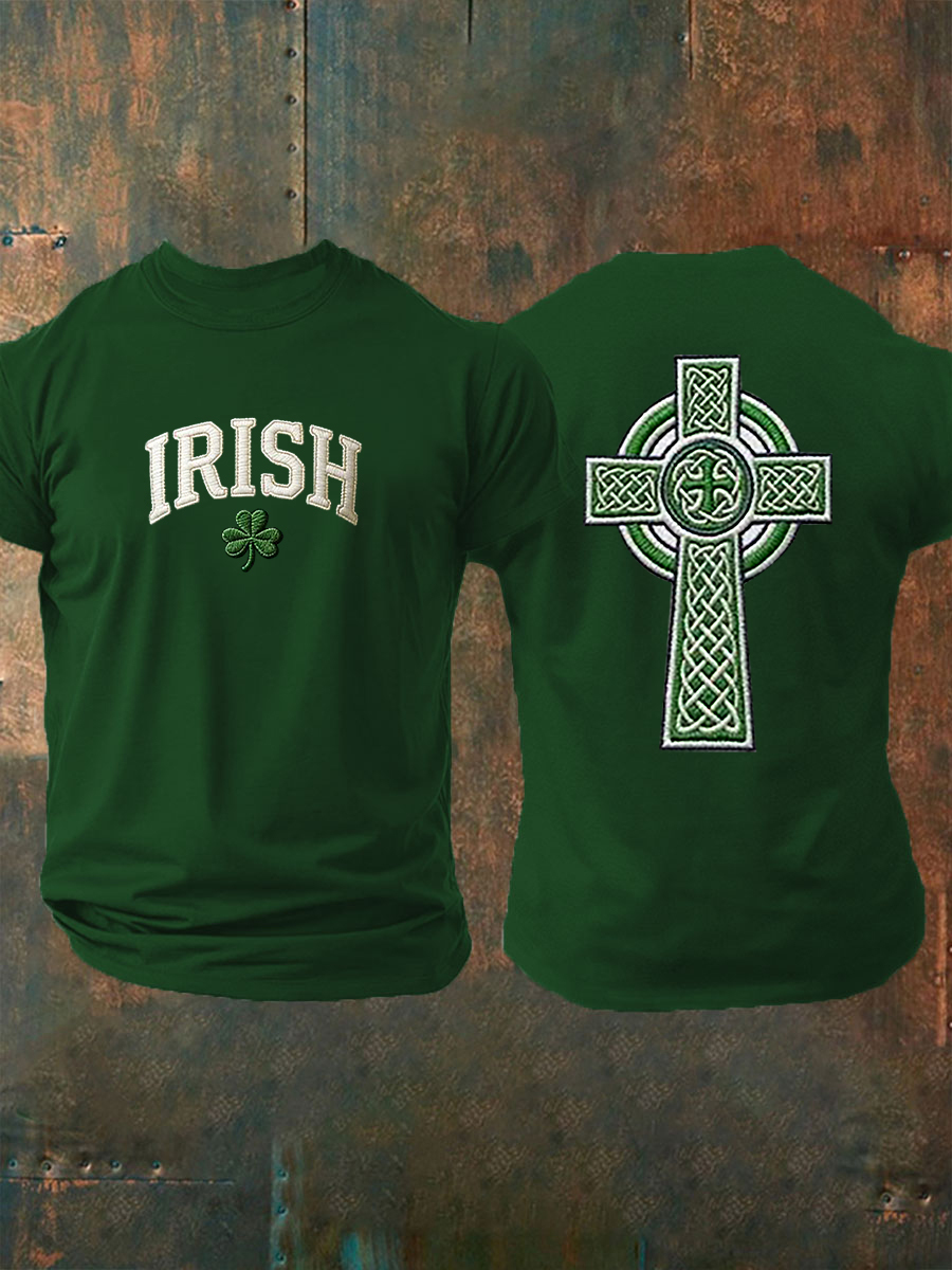 Celtic Cross Bible Quote V Neck T Shirt Men Black Top Cotton Cute Soft Couple Ha - Foto 5
