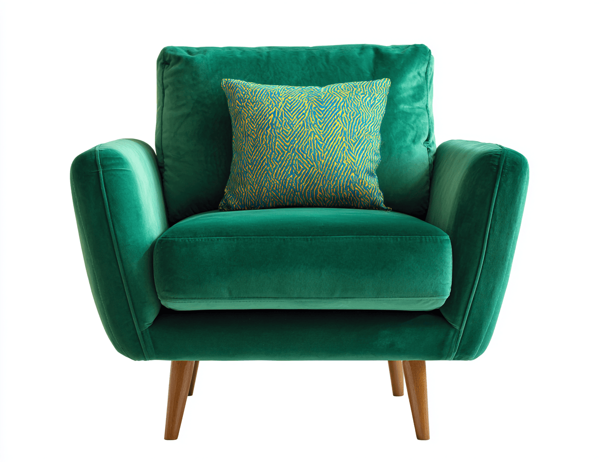 Fauteuil en velours – 86×90×94 cm – vert émeraude – style contemporain avec coussin décoratif-Shelterano