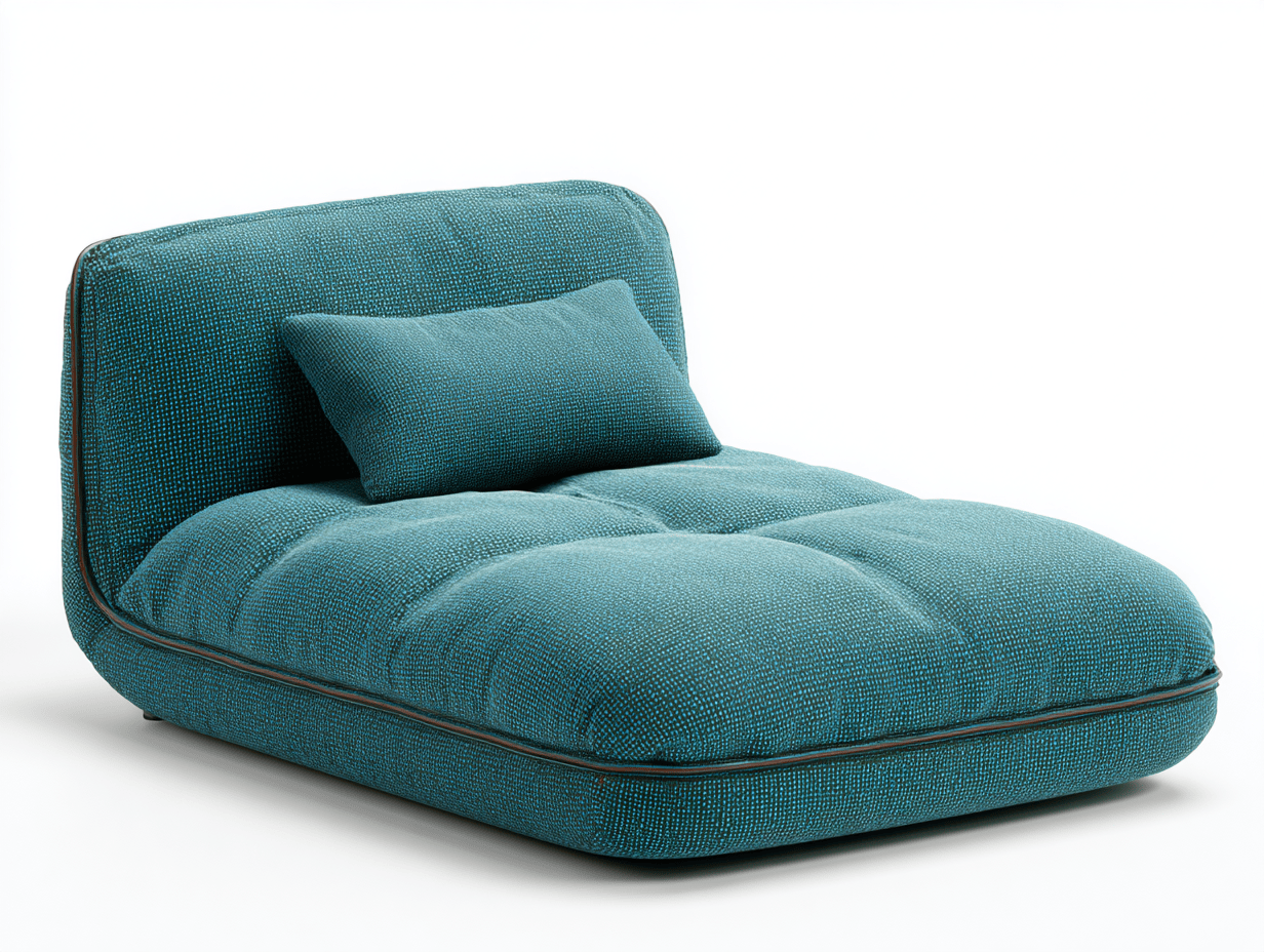 Fauteuil lit pliable tissu 95×100×75 cm – bleu sarcelle foncé – design minimaliste avec coussin lombaire-Shelterano