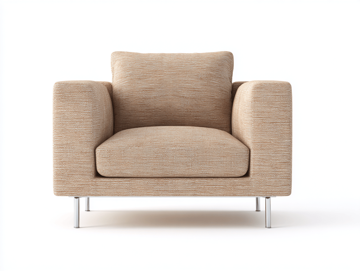 Fauteuil tissu 95×92×85 cm – beige – style minimaliste moderne avec coussin dossier-Shelterano