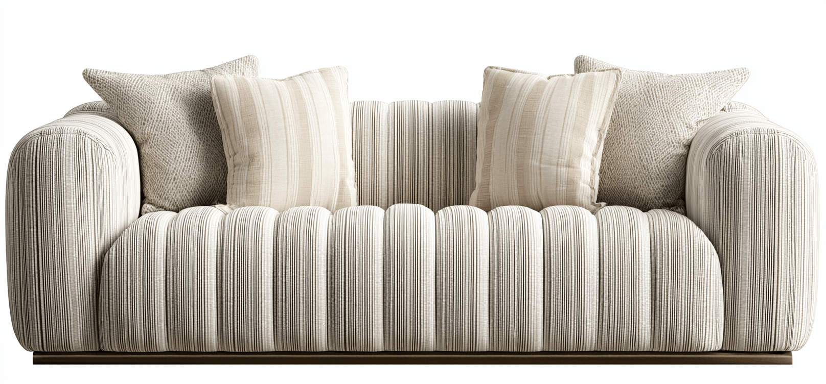 Canapé tissu 200×95 cm – beige clair – style contemporain avec coussins-Shelterano