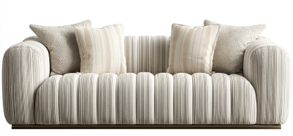 Canapé tissu 200×95 cm – beige clair – style contemporain avec coussins-Shelterano