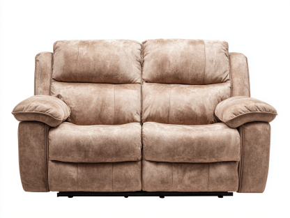 Canapé 2 places en simili cuir 160×95×100 cm – beige sable – assise rembourrée et accoudoirs moelleux-Shelterano