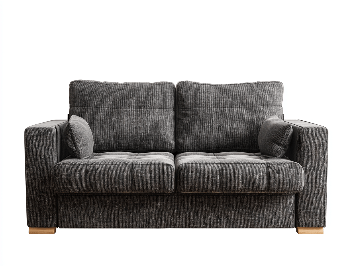 Canapé tissu 150×95×95 cm – gris foncé – style moderne avec coussins-Shelterano