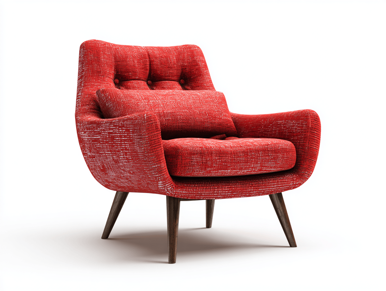 Fauteuil tissu 88×82×95 cm – rouge – style scandinave moderne-Shelterano