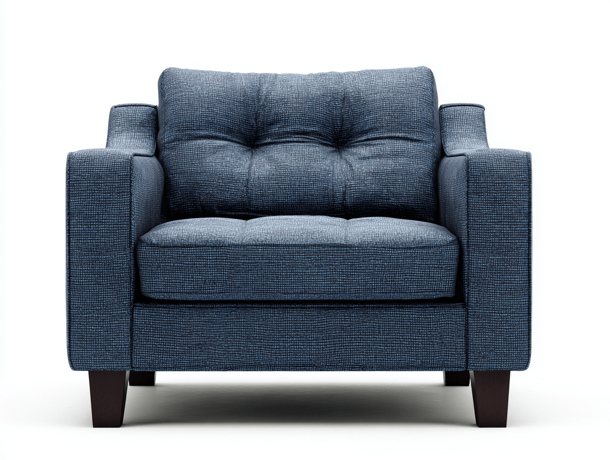 Fauteuil tissu 120×95×88 cm – bleu foncé – style contemporain avec dossier capitonné-Shelterano